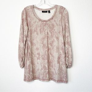 Susan Graver Pink Snake Print Blouse Women’s Size Small LIKE NEW